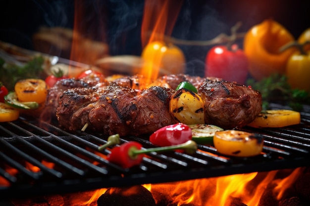 Un barbecue brûlant avec des délices d'été