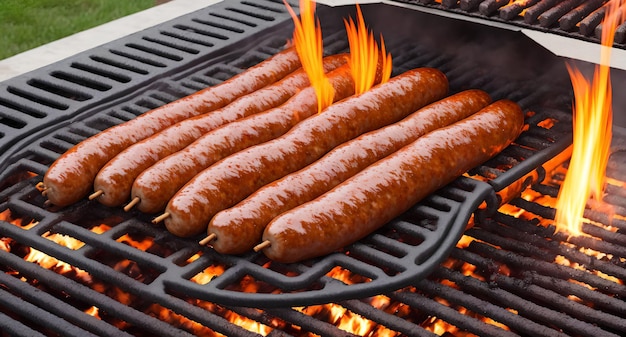 Barbecue à la saucisse sur un gril art génératif par IA