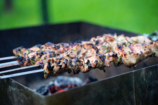 Barbecue de viandes grillées Heure d'été