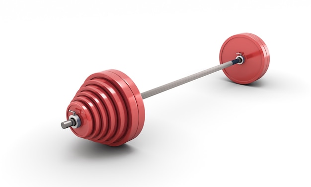 Barbell isolé en illustration 3d