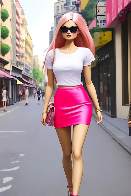 Barbie est un shopaholic, une tenue d'été à la mode.