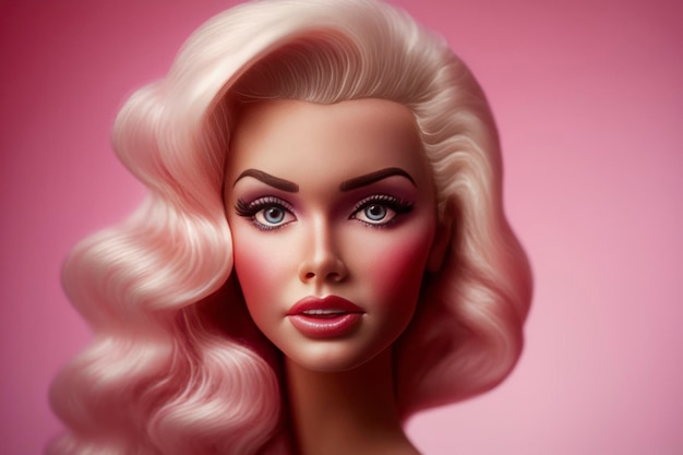 Barbie fond dégradé rose clair