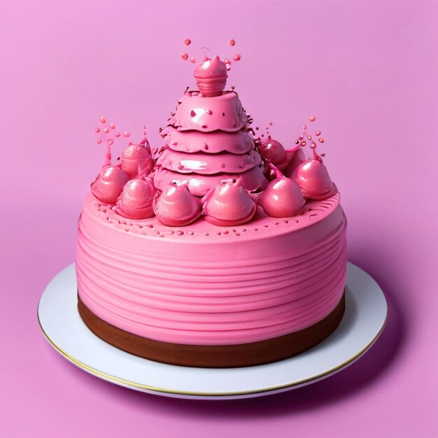 barbie gâteau rose