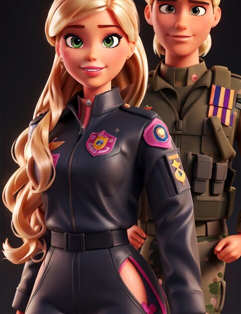 Barbie et Ken en forme militaire