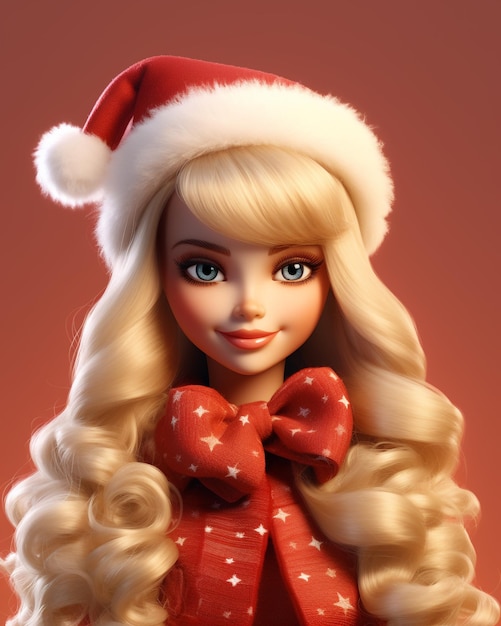 Barbie mignonne 3D célébrant Noël