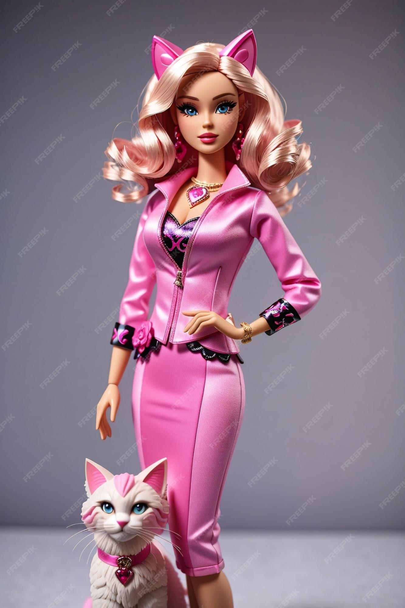 Barbie Portant Un Costume De Femme De Chat Rose