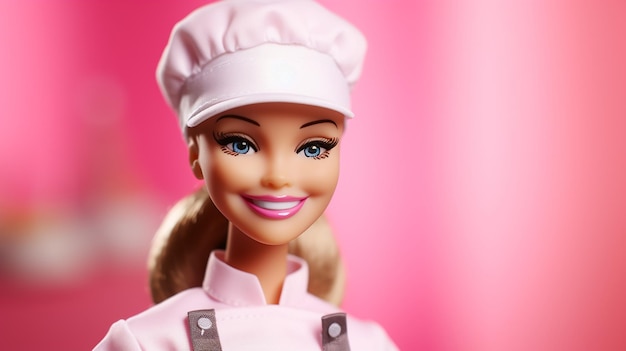 Barbie en style chef en style rose