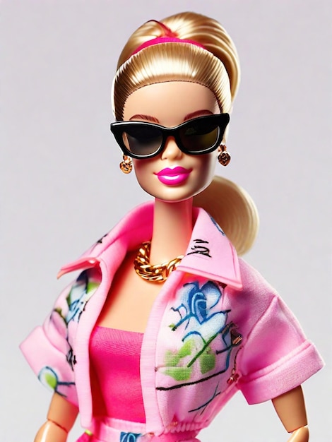 Barbie tenue tendance avec des lunettes de soleil