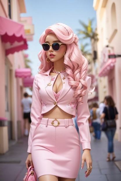 BarbieInspired Cute and Pink Lady's Fashion