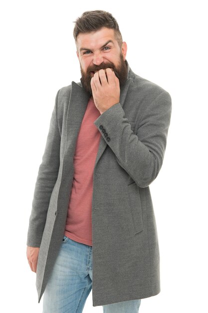 Barbu et beau Hipster barbu veste à la mode élégante L'homme porte une tenue élégante et décontractée Garde-robe masculine Trucs et astuces bel homme Attrayant et beau Concept de mode et de vêtements pour hommes