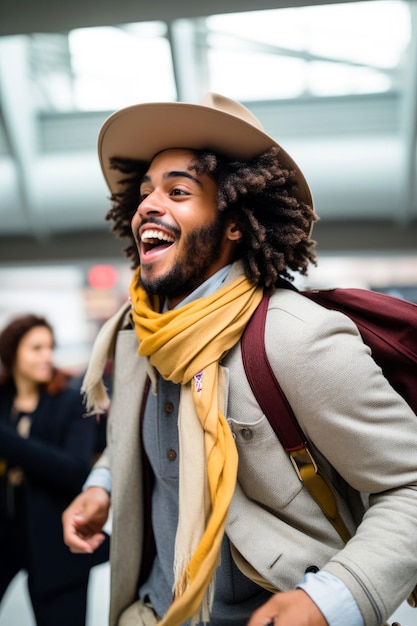 Photo barbu élégant bel homme dans la rue avec une attitude confiante en automne