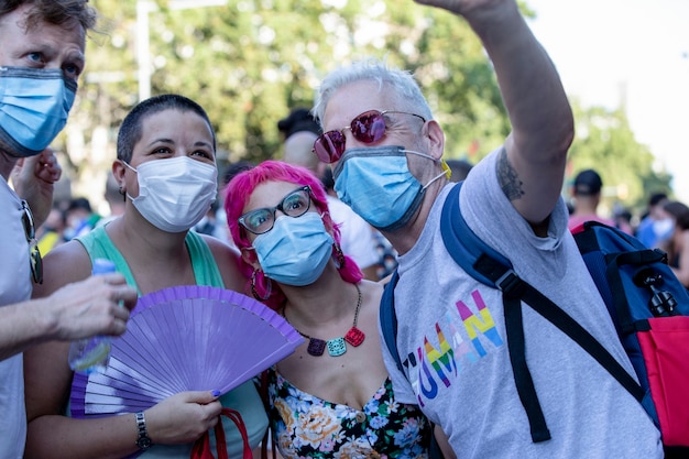 Barcelone, Espagne; 22-juillet-2021 : Manifestation contre les violences lgtbiphobes