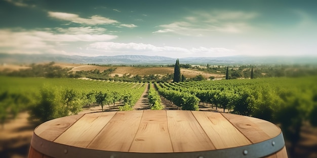 Photo des barils dans le vignoble de napa