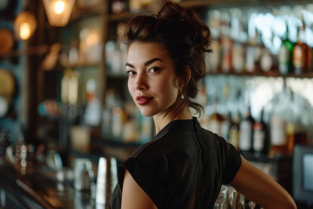 Une barman aux cheveux roux génère Ai.