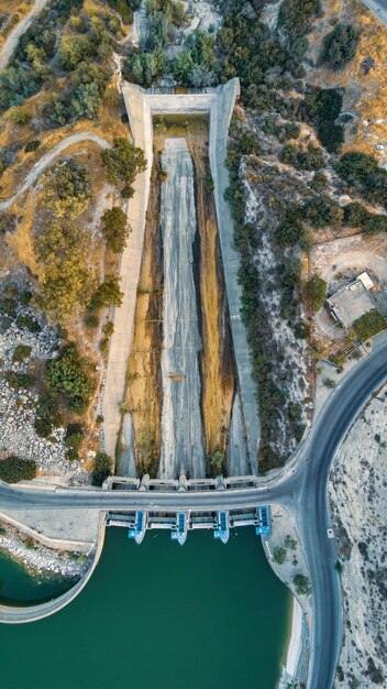 Photo le barrage de germasogeia vue d'oiseau