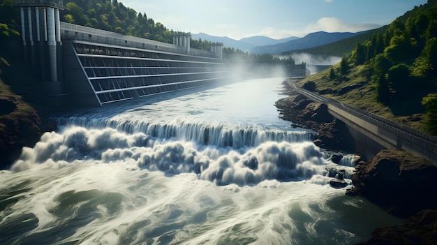 Barrage hydroélectrique sur une rivière