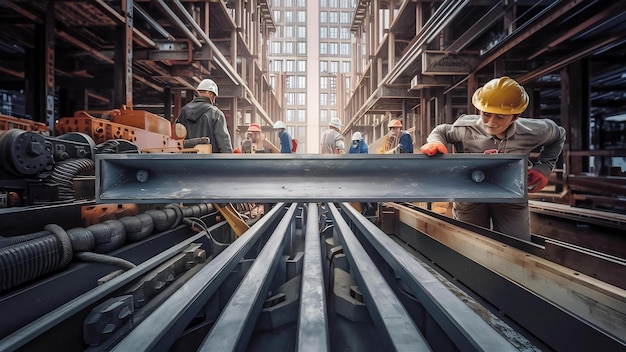 Barre d'acier sur le chantier