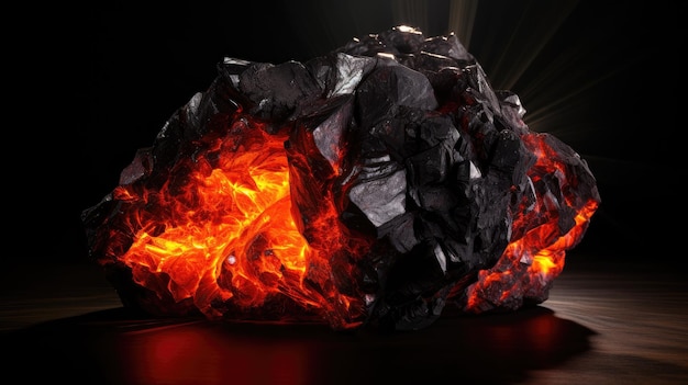 Barre de charbon ardent créée avec la technologie Generative AI