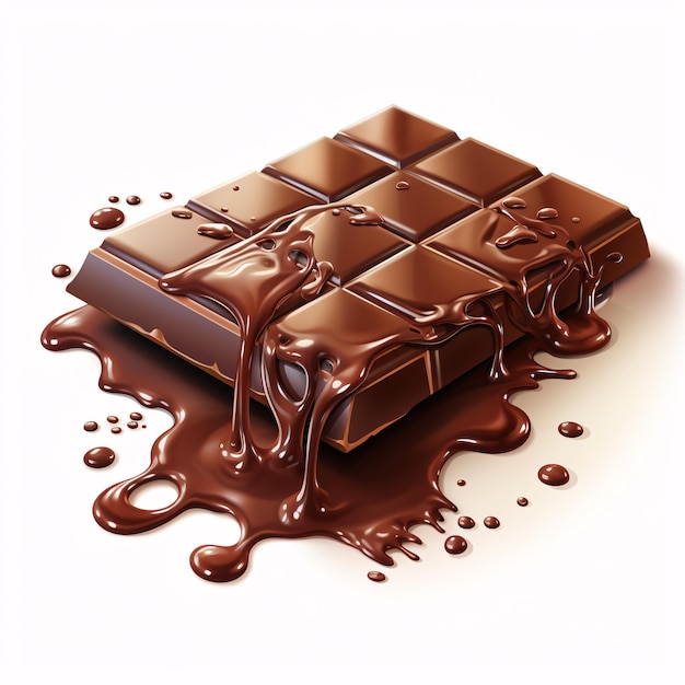 une barre de chocolat avec du chocolat fondu