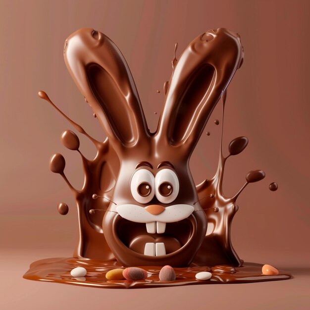 Une barre de chocolat en forme de lapin