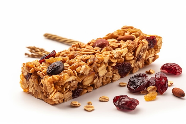 Une barre granola avec un bâton de granola dessus