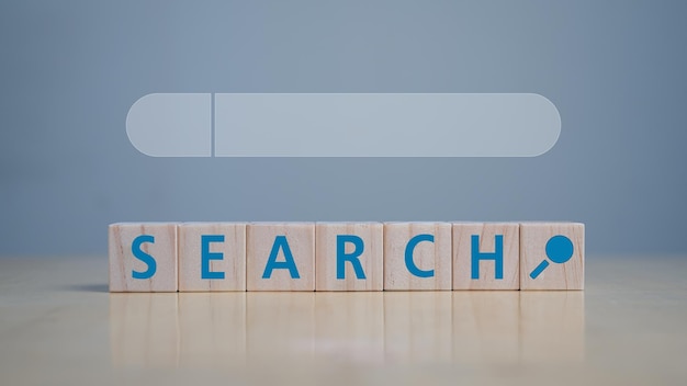 Barre de recherche de l'écran d'optimisation des moteurs de recherche de la technologie de recherche de données pour rechercher des informations Utilisation de la console de recherche avec votre site Web