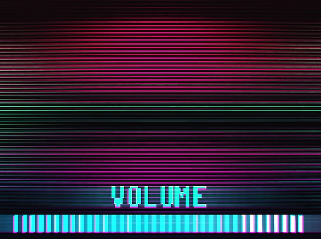 Barre de volume Retrowave sur fond de texture tv