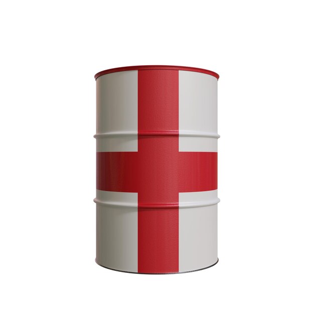 Barrel de pétrole avec le drapeau d'Angleterre