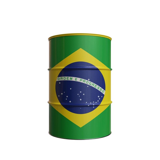 Barrel de pétrole avec le drapeau du Brésil