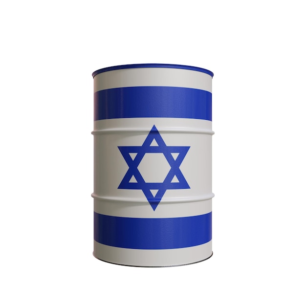 Barrel de pétrole avec le drapeau d'Israël