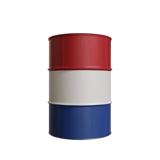 Barrel de pétrole avec le drapeau des Pays-Bas