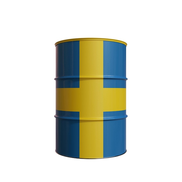 Barrel de pétrole avec le drapeau de Suède
