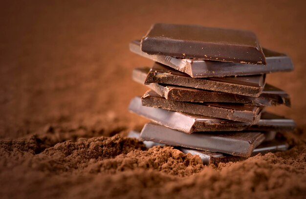 Barres de chocolat empilées