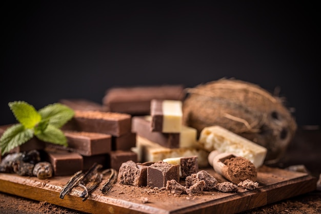 Barres de chocolat maison