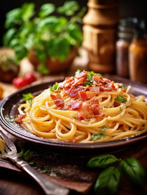 Barres de spaghetti salées Un délicieux plat de déjeuner avec des tomates et de la sauce