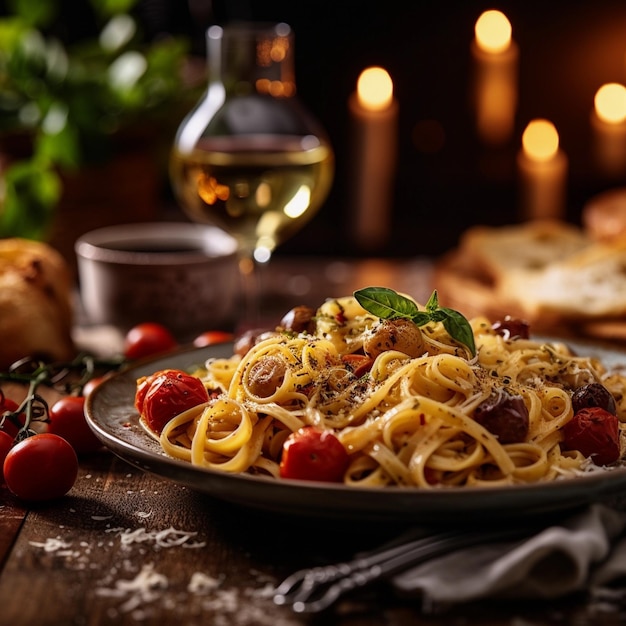 Barres de spaghetti salées Un délicieux plat de déjeuner avec des tomates et de la sauce