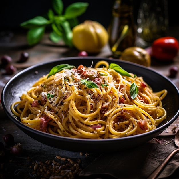 Barres de spaghetti salées Un délicieux plat de déjeuner avec des tomates et de la sauce