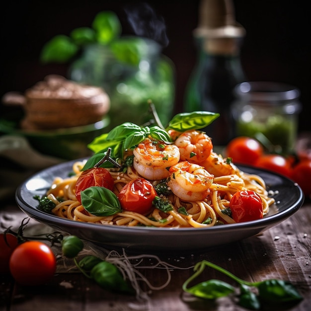 Barres de spaghetti salées Un délicieux plat de déjeuner avec des tomates et de la sauce