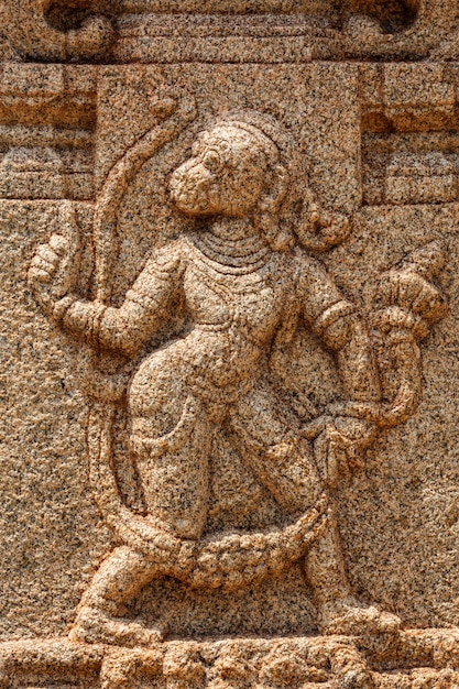 Bas-relief représentant le dieu hindou Hanuman