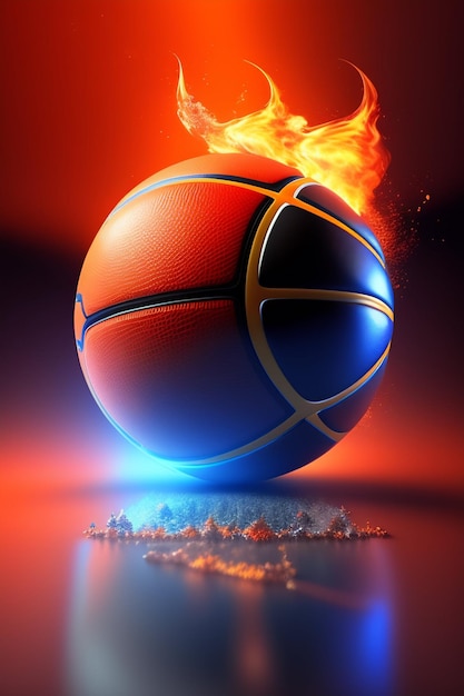 Basket-ball brisant avec force le basket-ball dans une arène sportive avec un éclairage spectaculaire