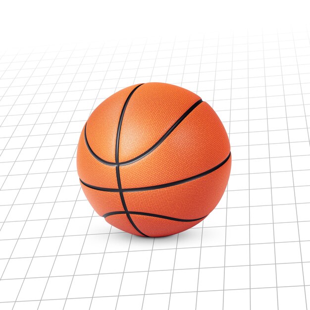 Basket-ball sur fond blanc avec des lignes graphiques