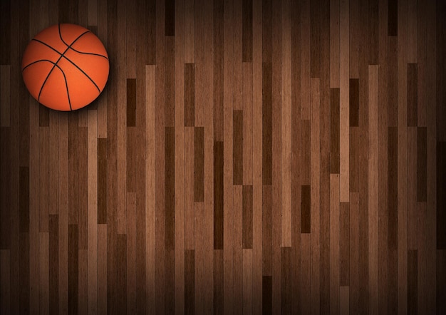 Basket-ball sur le terrain rendu 3d Illustration