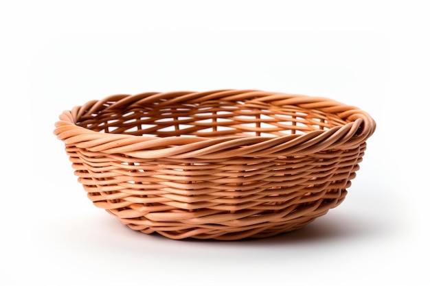 Basket en osier Un panier en osier est intrinsèquement tissé avec un design traditionnel La palette de couleurs neutres améliore la simplicité et la fonctionnalité du panier Sur un fond transparent PNG