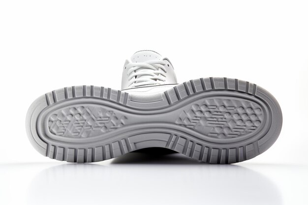 Des baskets sur un fond blanc rendent l'image en 3D