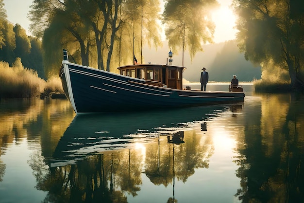 un bateau dans le lac