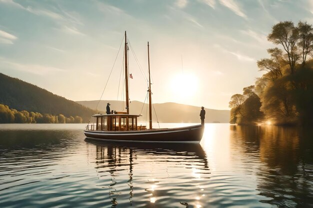 un bateau dans le lac