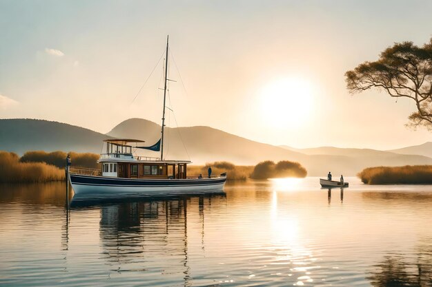 un bateau dans le lac