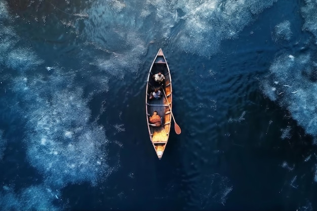 Un bateau flottant dans l'eau