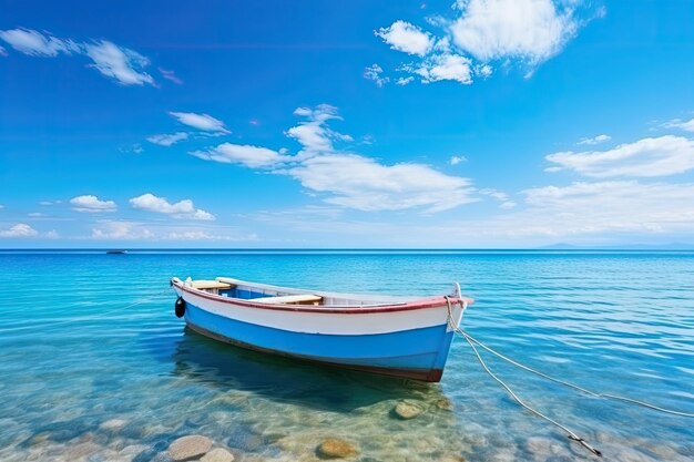 Photo un bateau sur la mer