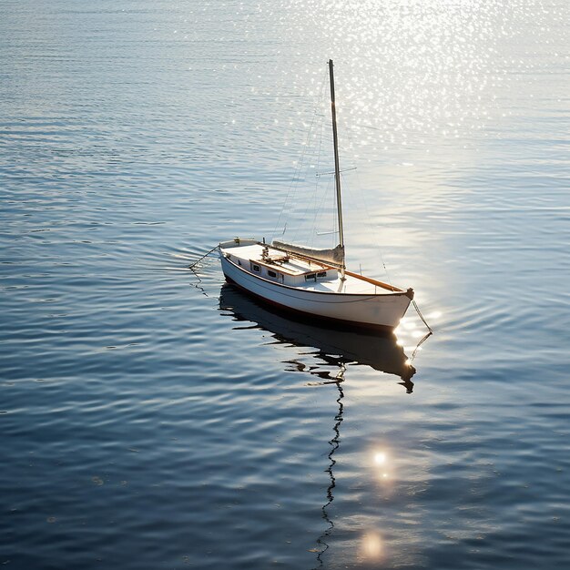 Un bateau navigue.